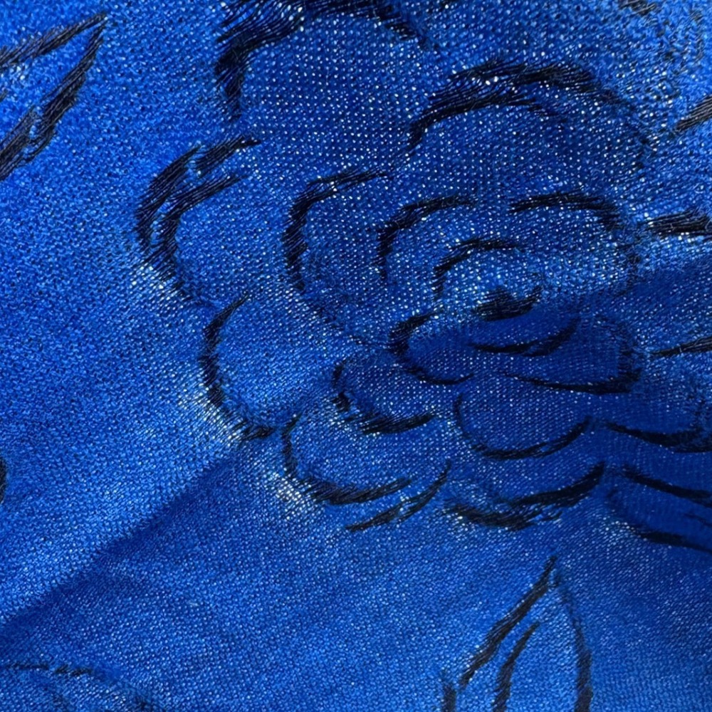 Vintage Christian Dior Echarpes 100% Merino Wool‎ Blue Rose Scarf West Germany - Picture 10 of 15